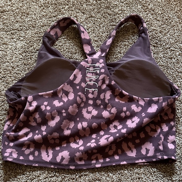 Pink Leopard Print Racerback Sports Bra - L - Picture 2 of 2